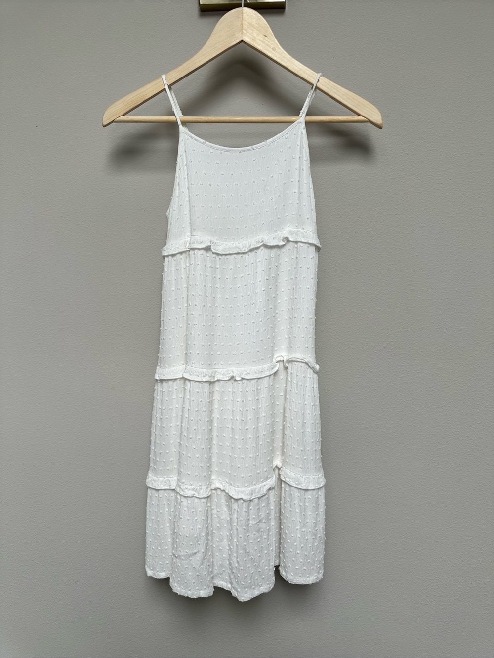 GAP White Swiss Dot Ruffle Cami